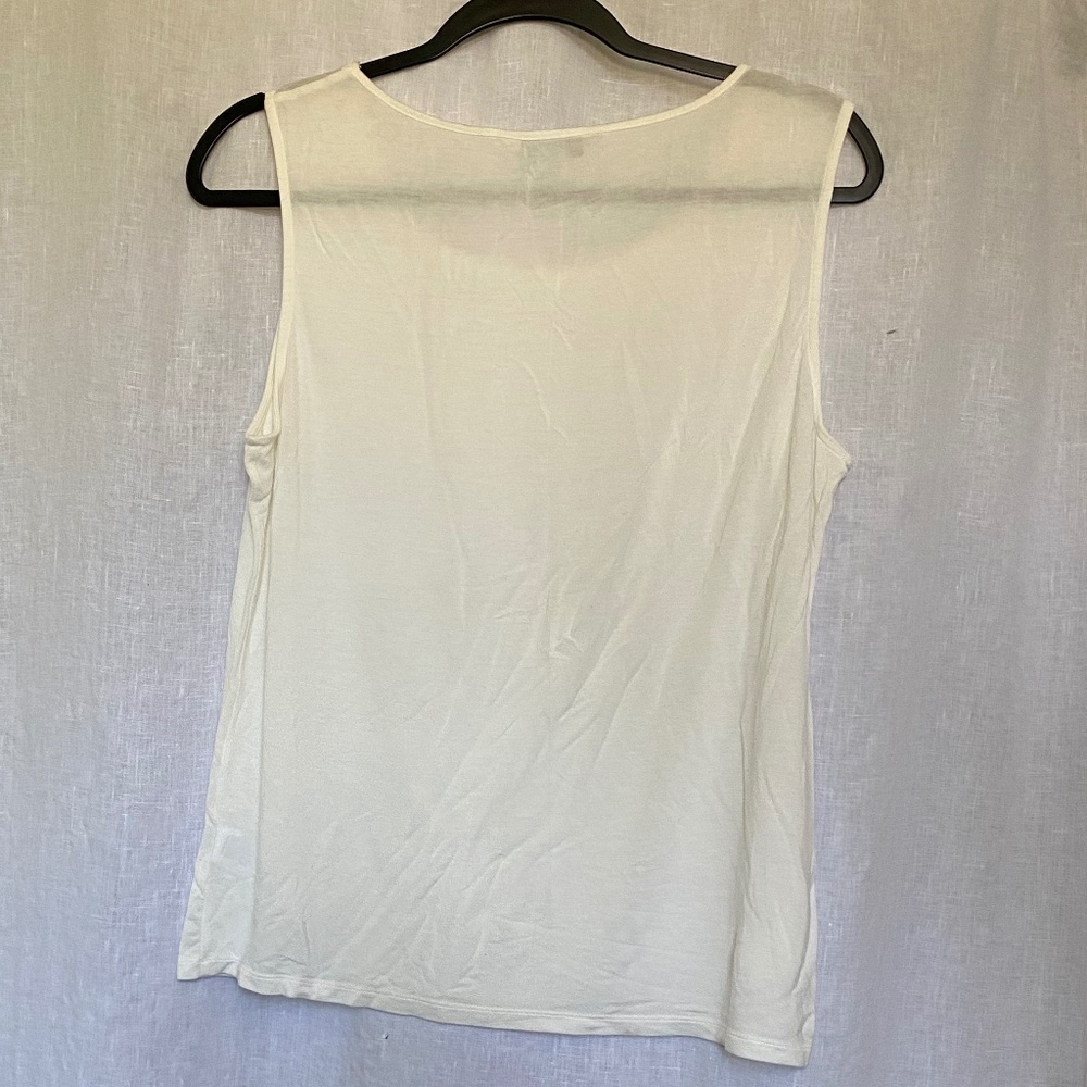 Pendleton Tank top slub sleeveless with fringe neck detail